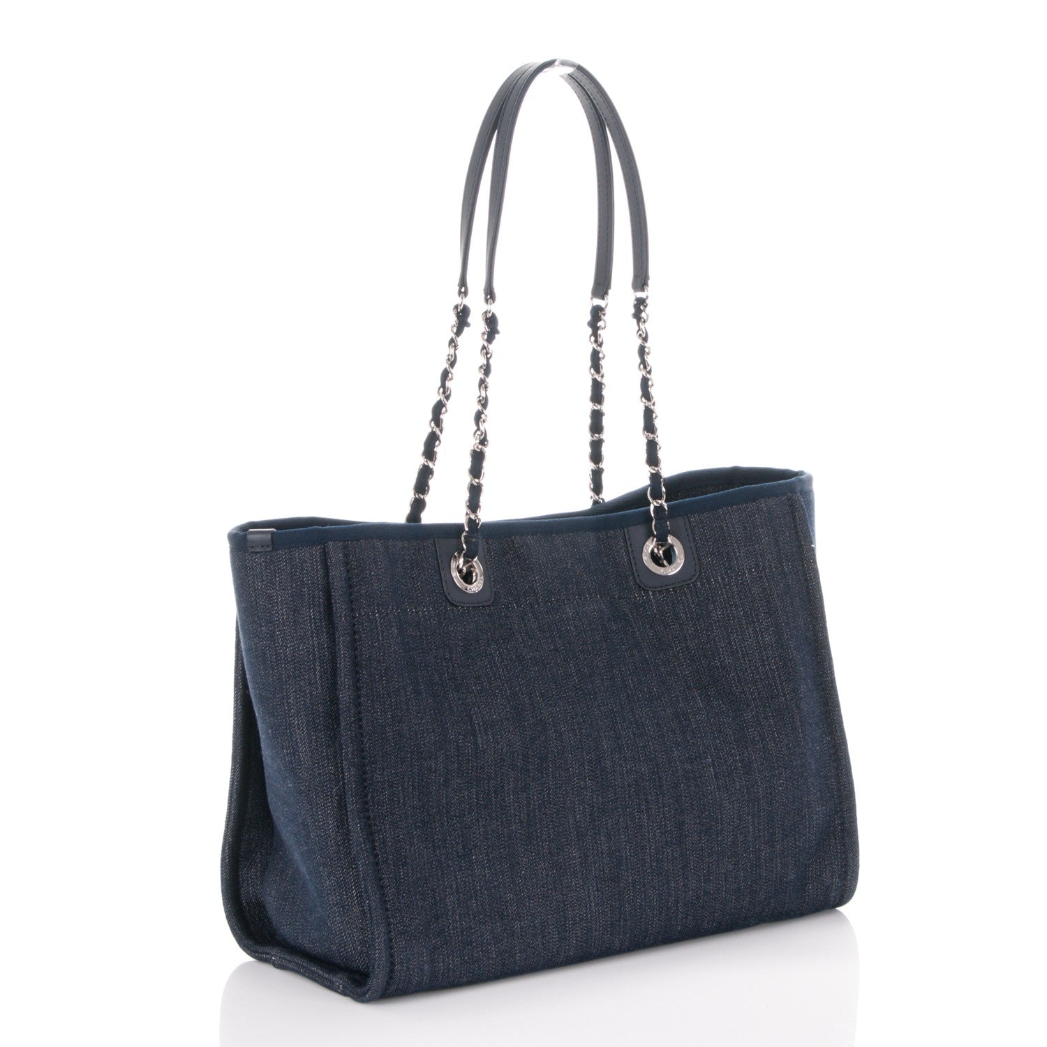 Chanel Canvas Small Deauville Tote Dark Blue 3 of 7