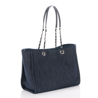Chanel Canvas Small Deauville Tote Dark Blue 3 of 7