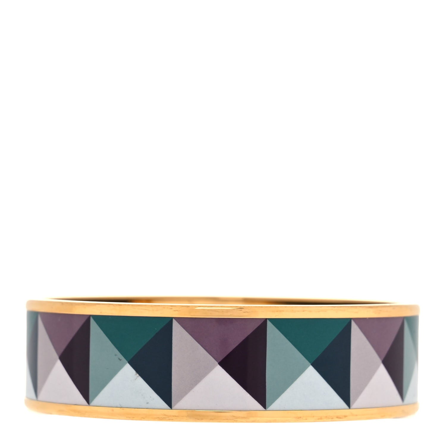 Hermes Enamel Printed Wide Clous en Trompe l'Oeil Bracelet 70 3 of 5