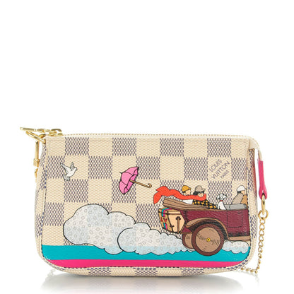 Louis Vuitton Damier Azur 2015 Christmas Animation Mini Pochette Accessories 1 of 8
