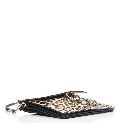 Chloe Calf Hair Leopard Print Medium Faye Shoulder Bag Abstract White 4 of 7