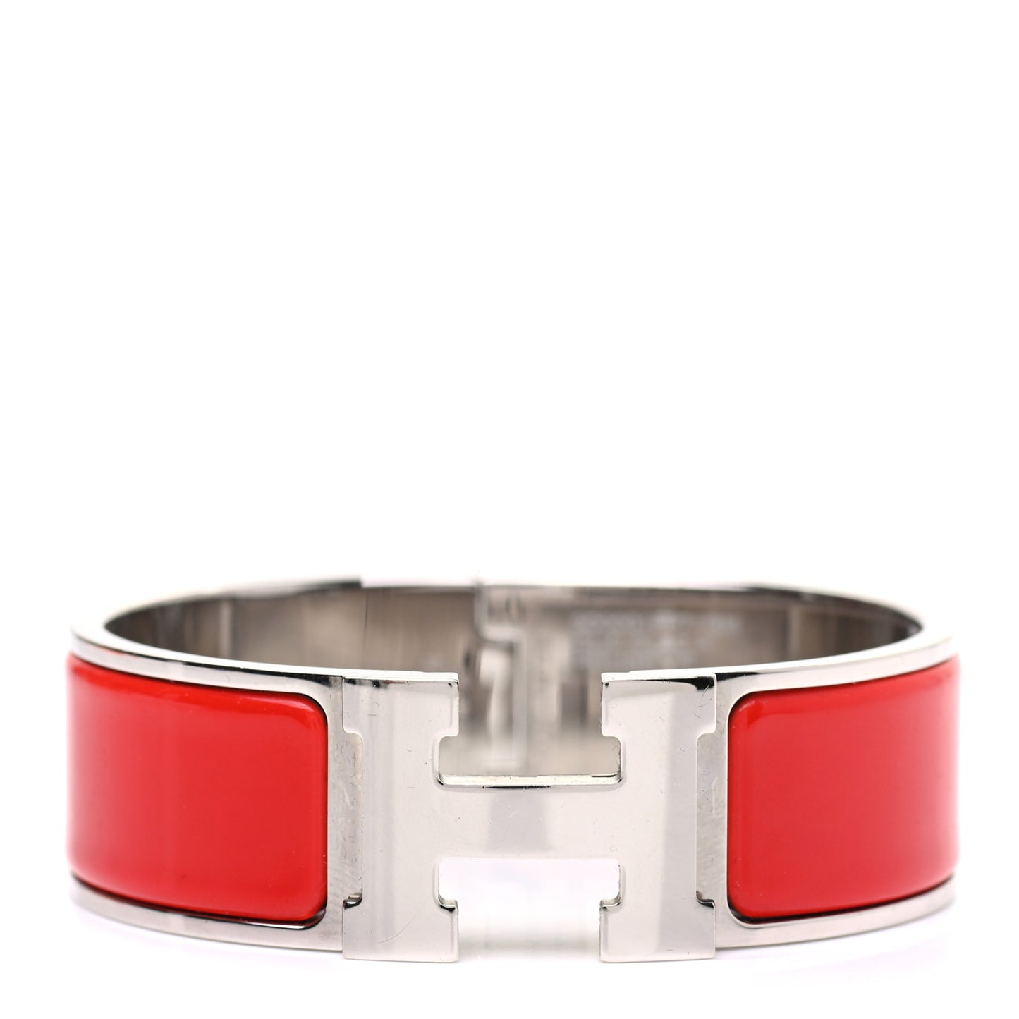 Enamel Wide Clic Clac H Bracelet GM Rouge Vif