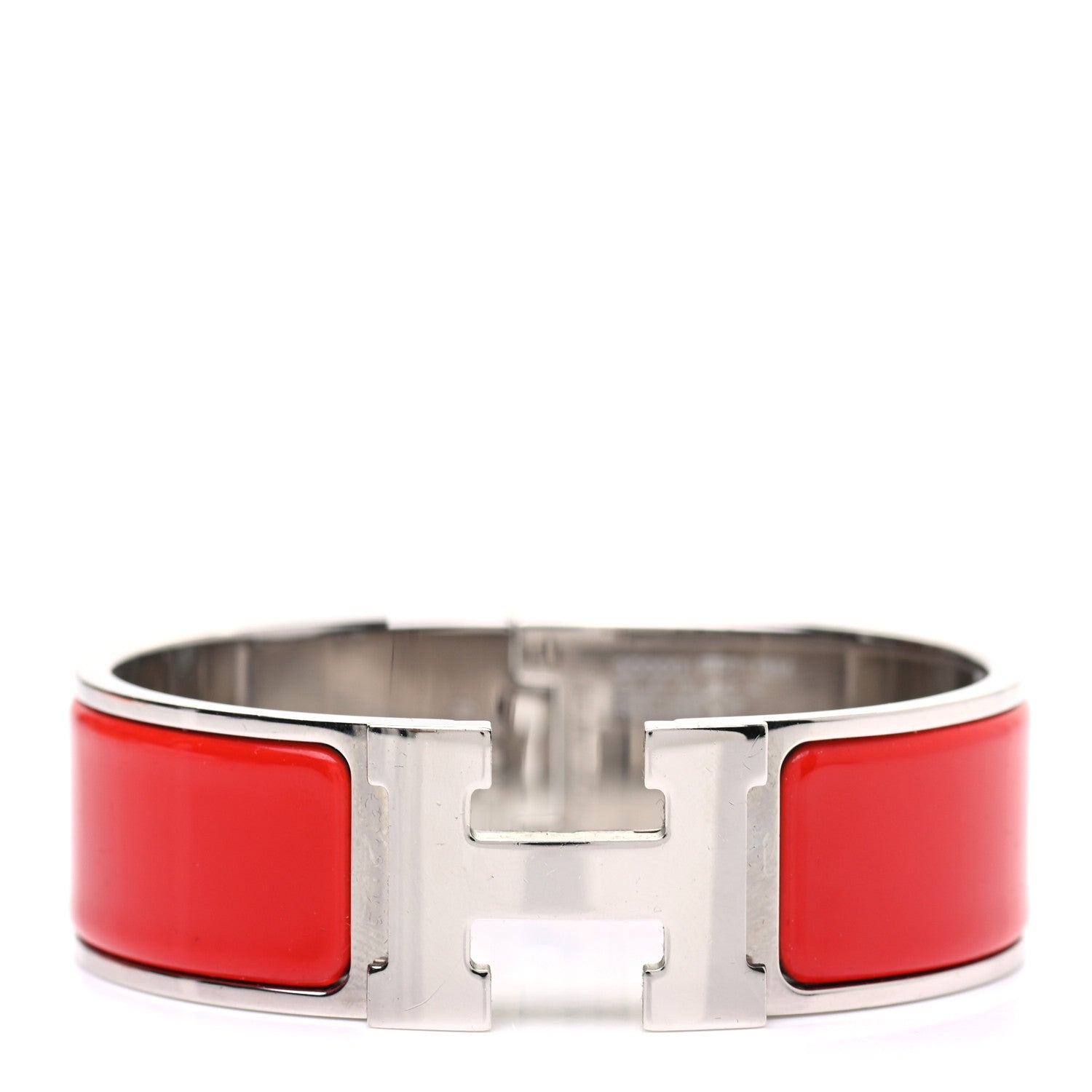 Hermes Enamel Wide Clic Clac H Bracelet GM Rouge Vif 1 of 4