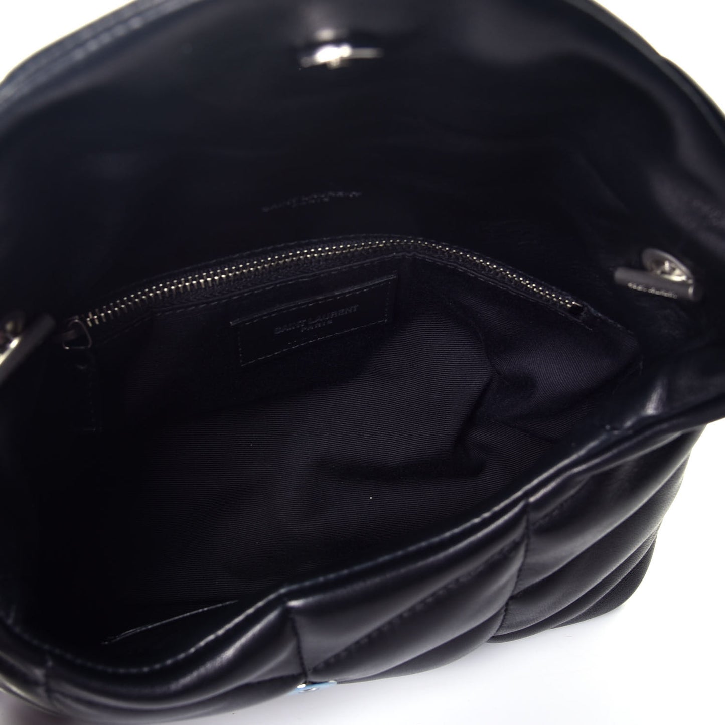 Lambskin Quilted Toy Loulou Puffer Monogram Chain Satchel Black