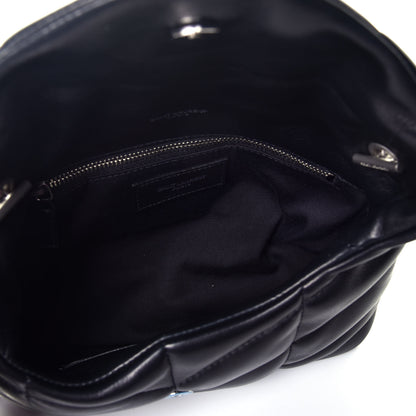 Saint Laurent Lambskin Quilted Toy Loulou Puffer Monogram Chain Satchel Black 5 of 9