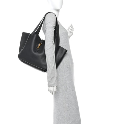 Saint Laurent Grained Deerskin Bea Tote Black 2 of 12