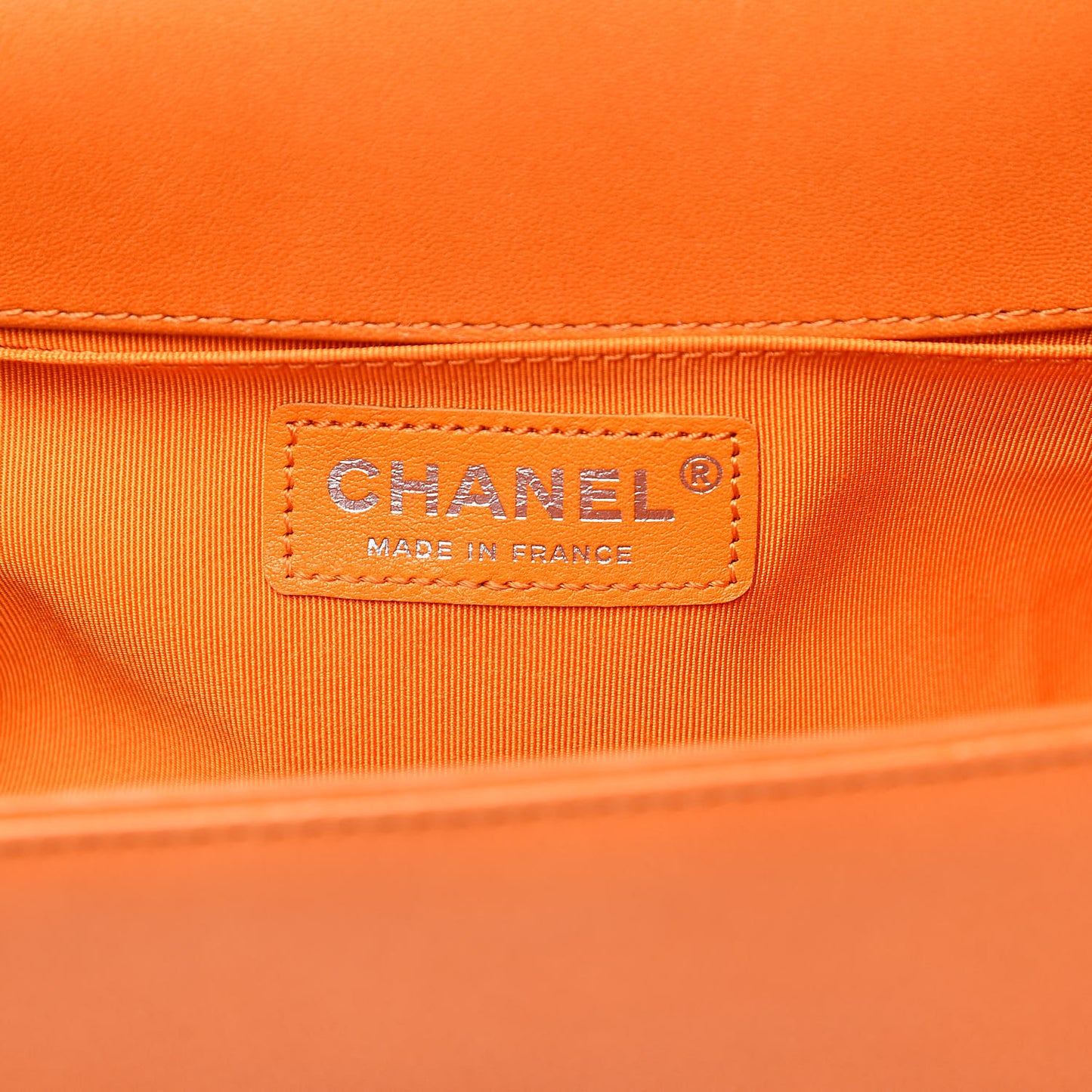 Lambskin Quilted Medium Boy Flap Orange