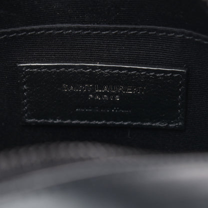 Saint Laurent Calfskin Matelasse Chevron Round Vinyle Camera Bag Black 6 of 9