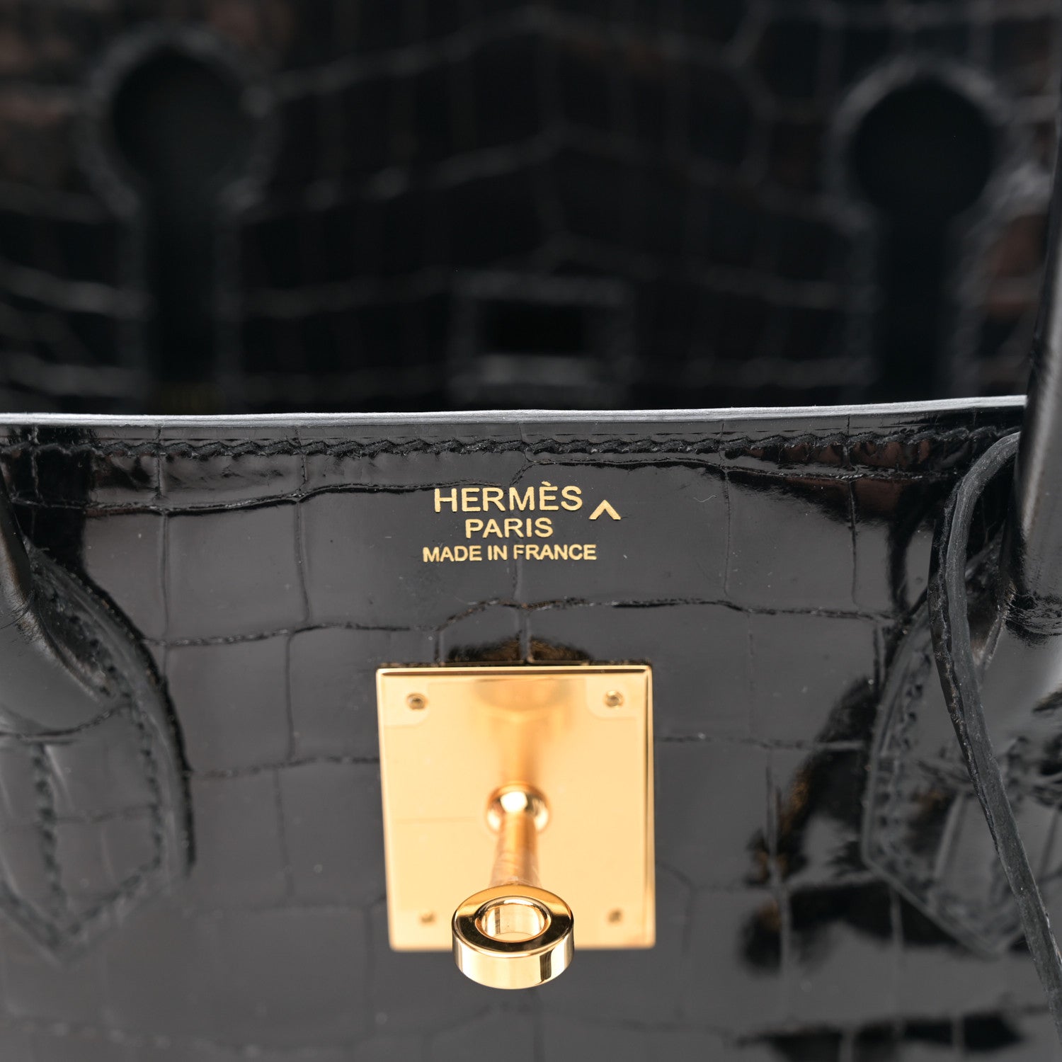 Hermes Shiny Porosus Crocodile Birkin 30 Black 6 of 13