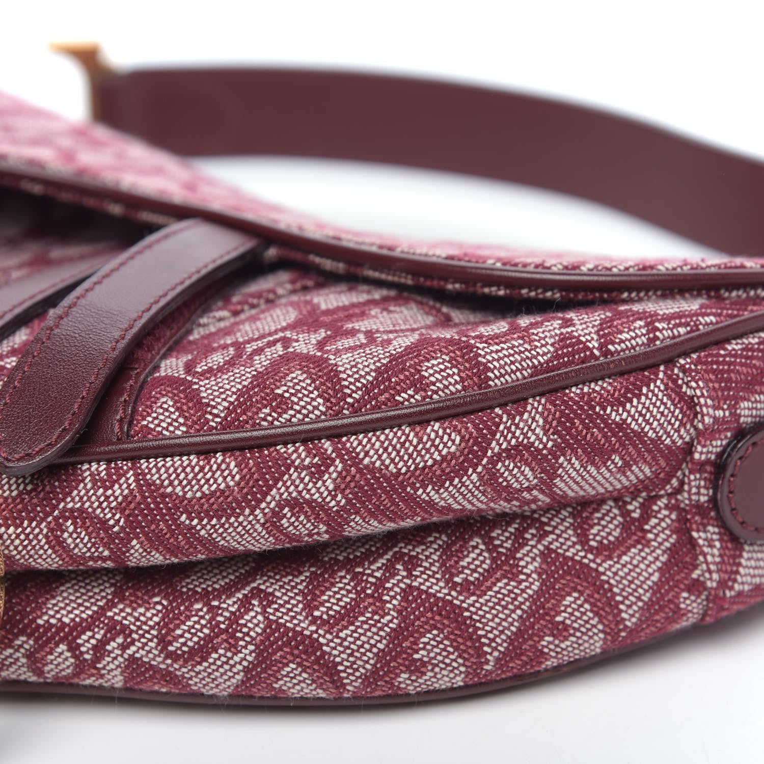 Christian Dior Monogram Saddle Bag Burgundy 9 of 9