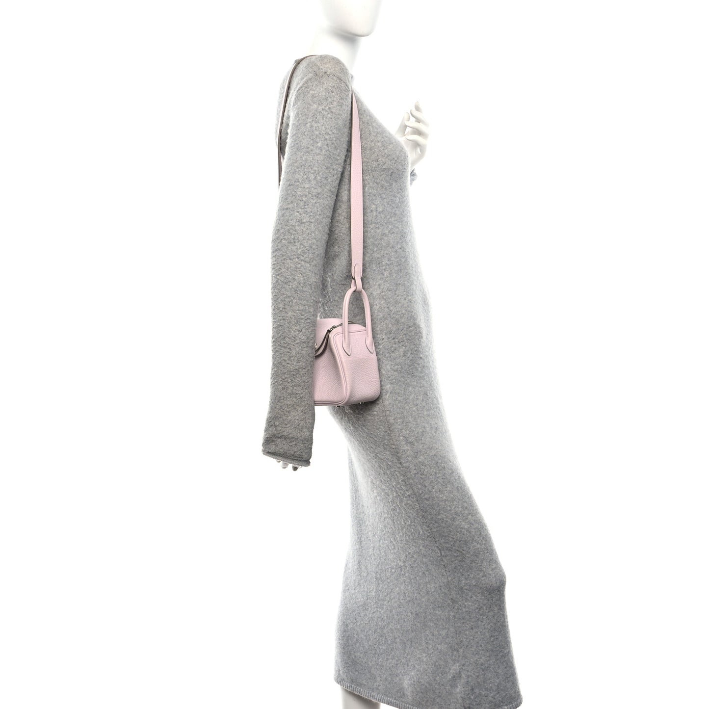 Taurillon Clemence Verso Mini Lindy 20 Mauve Pale Mushroom