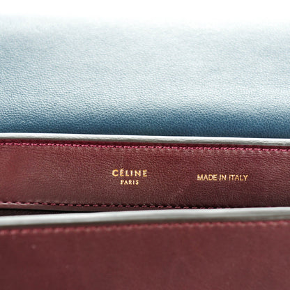 Celine Smooth Calfskin Suede Medium Tri-Color Trapeze Burgundy 8 of 10