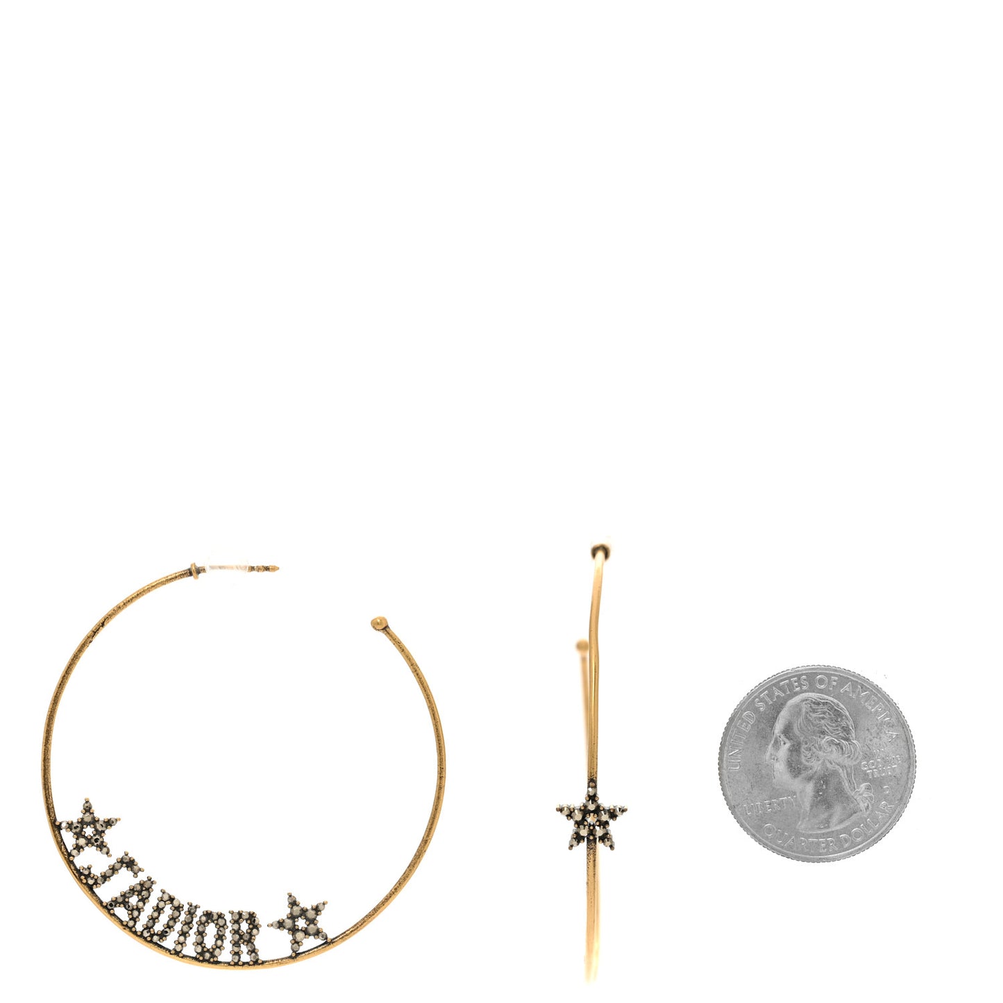 Metal J'Adior Hoop Earrings Aged Gold