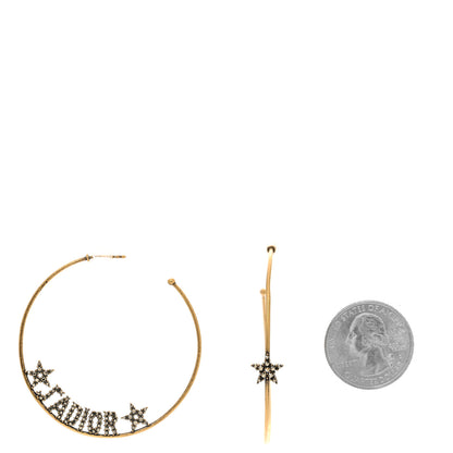 Christian Dior Metal J'Adior Hoop Earrings Aged Gold 2 of 4