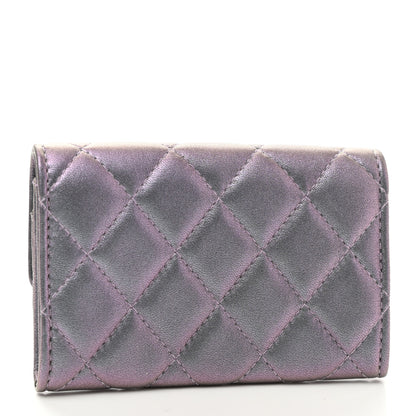 Chanel Iridescent Lambskin Quilted Reissue Flap Card Holder Light Purple 3 of 8