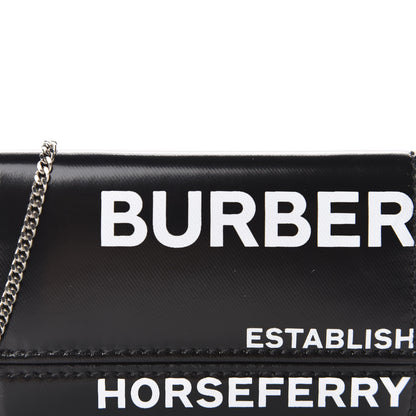 Burberry Coated Canvas Horseferry Print Mini Jody Chain Card Case Black 9 of 9