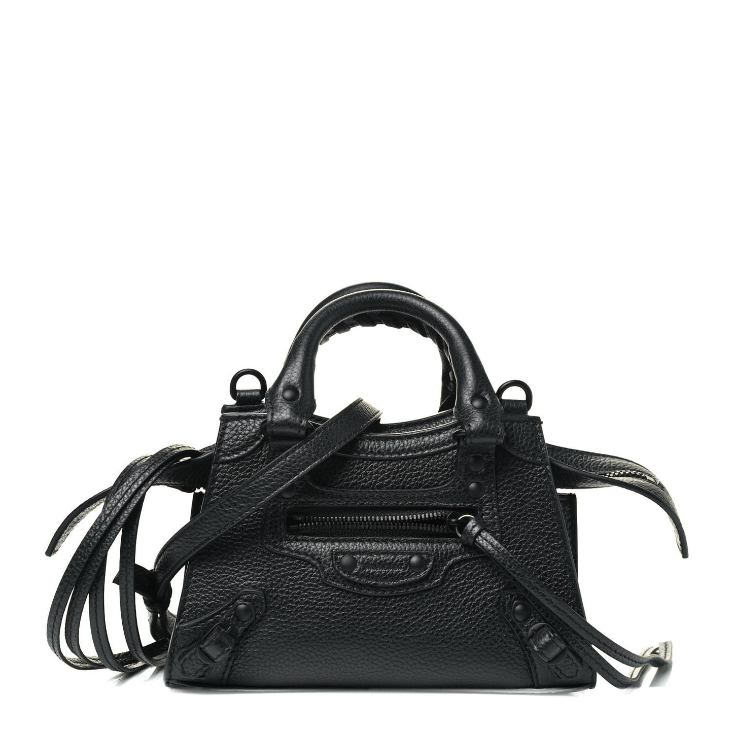 Grained Calfskin Neo Classic Black Hardware Nano City Crossbody Black