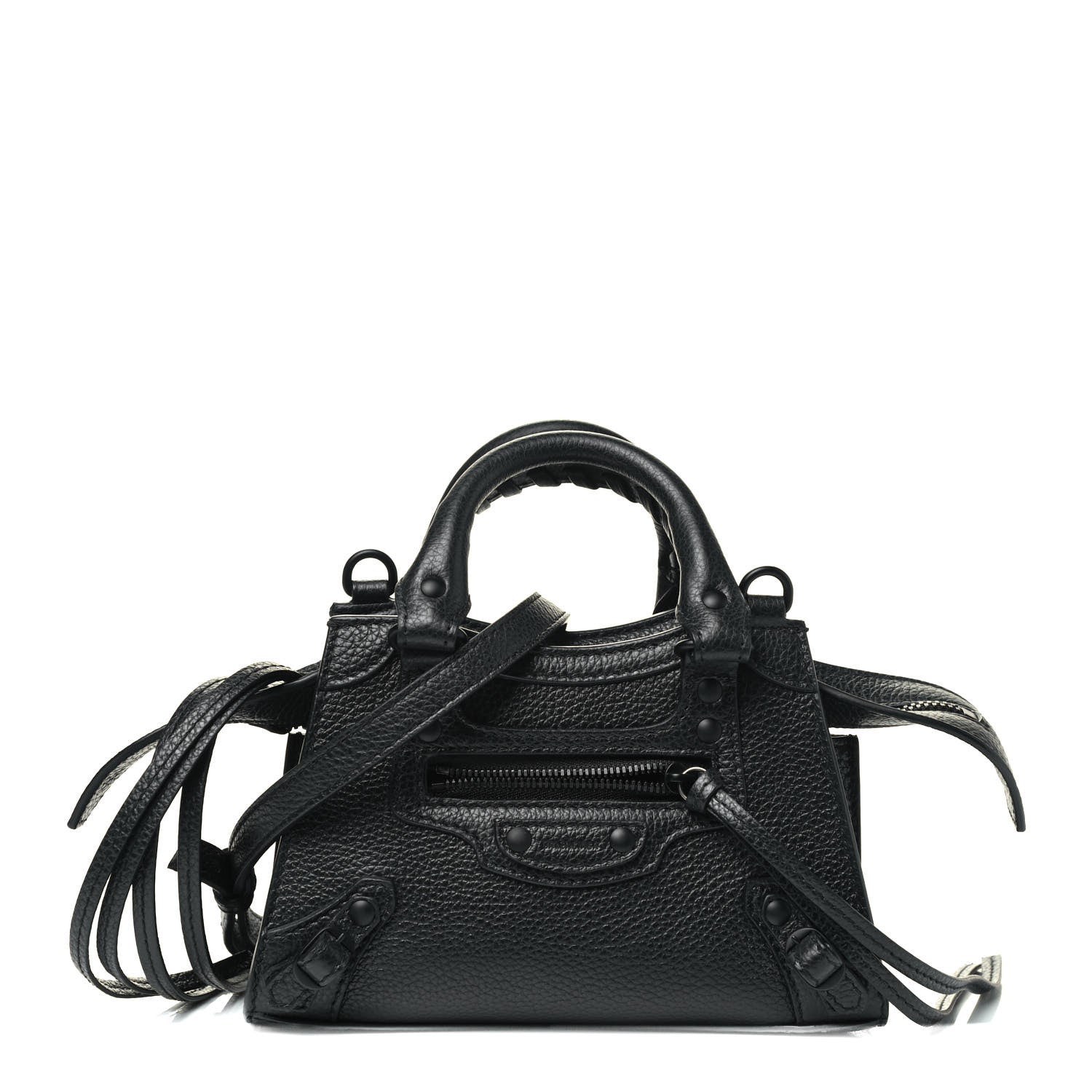 Balenciaga Grained Calfskin Neo Classic Black Hardware Nano City Crossbody Black 1 of 2
