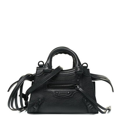 Balenciaga Grained Calfskin Neo Classic Black Hardware Nano City Crossbody Black 1 of 2
