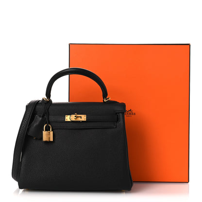 Hermes Togo Kelly Retourne 25 Black 12 of 12