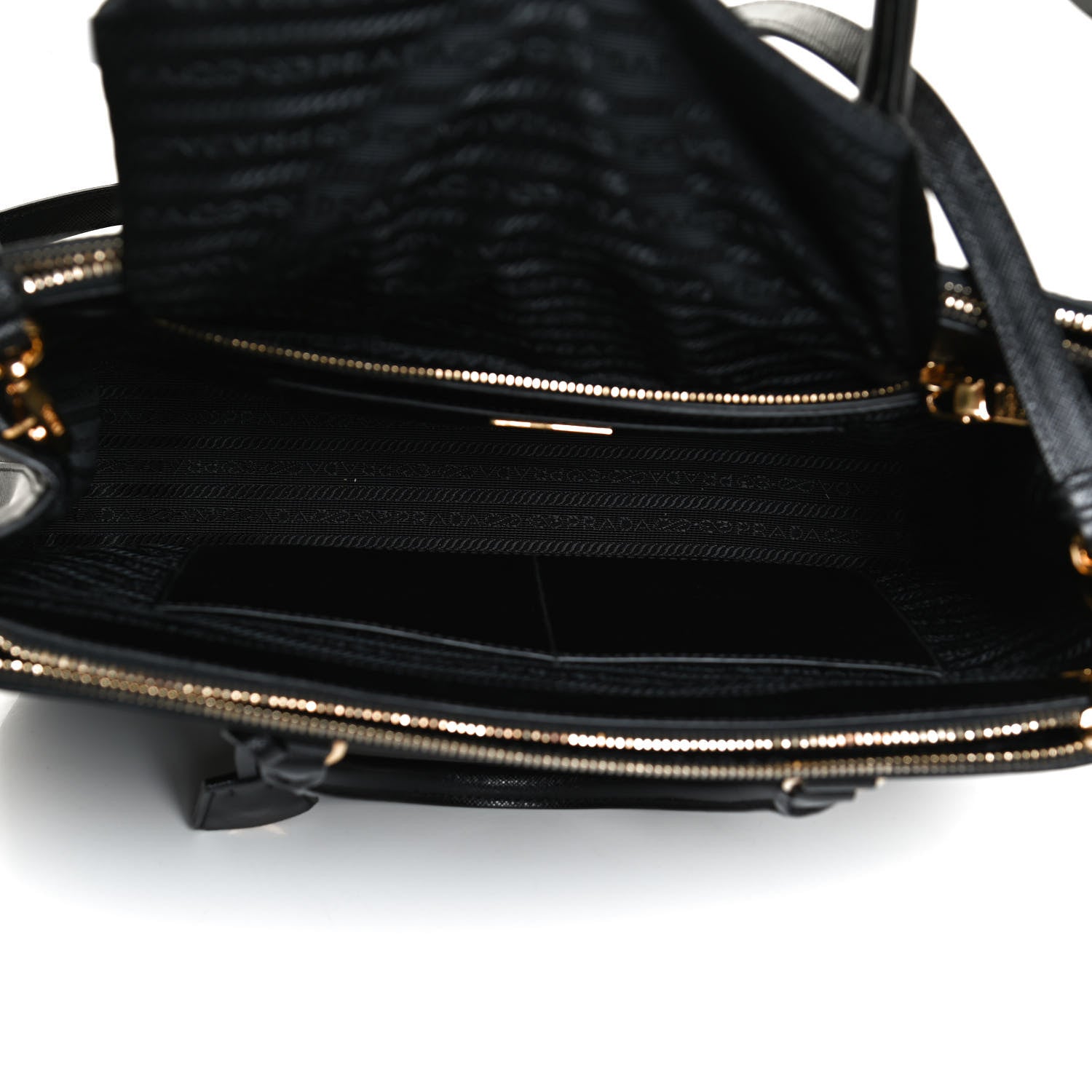 Prada Saffiano Medium Galleria Double Zip Tote Black 4 of 11