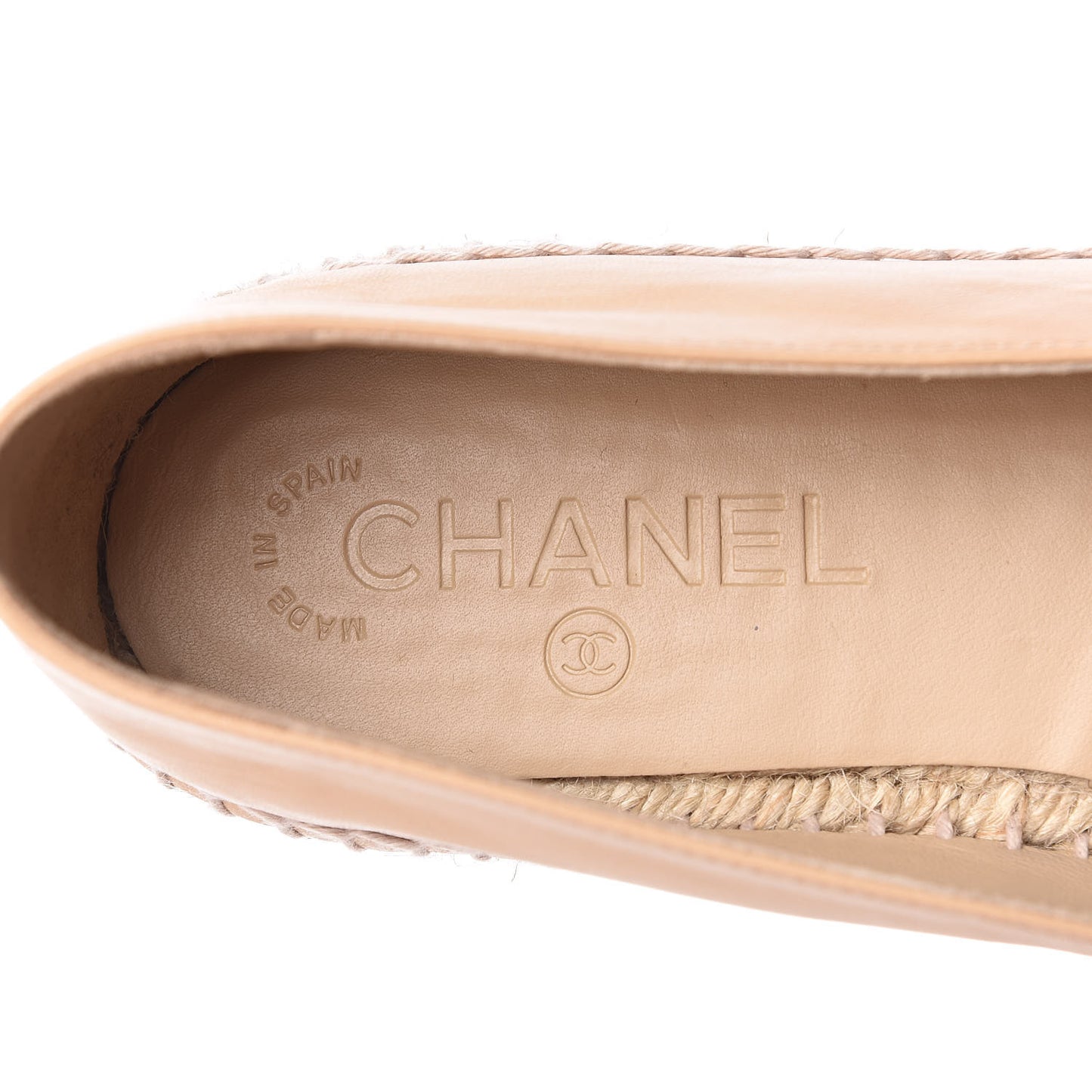 Lambskin CC Espadrilles 39 Beige Black