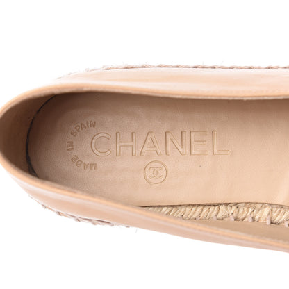 Chanel Lambskin CC Espadrilles 39 Beige Black 9 of 10