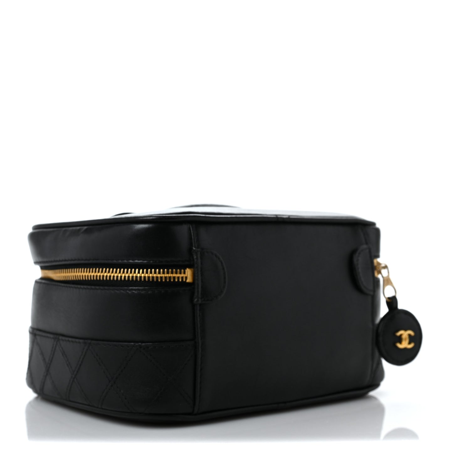 Lambskin Vanity Cosmetic Case Black