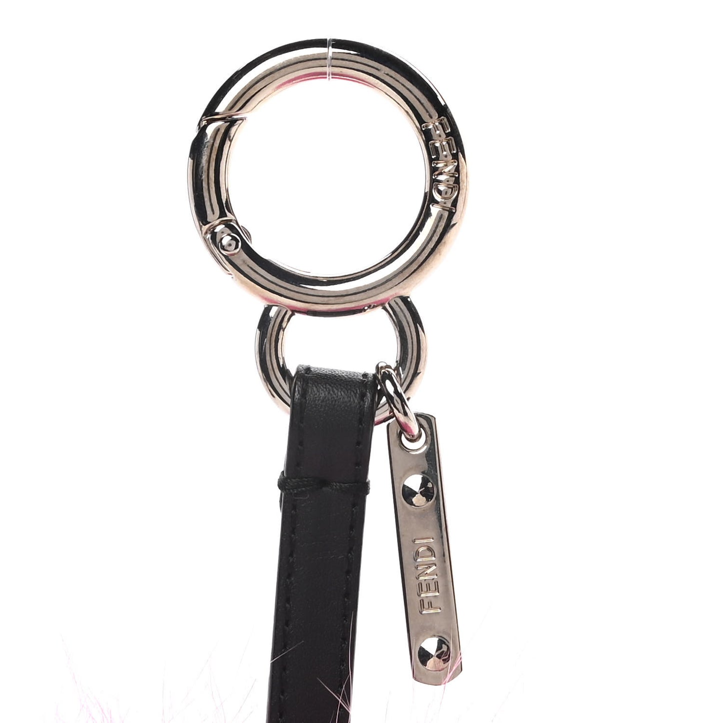 Fox Fur Shearling Crystal Tria Monster Bag Bug Charm Bubblegum