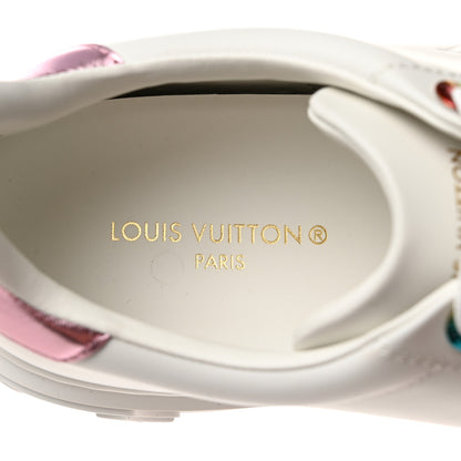 Louis Vuitton Lambskin Embossed Monogram Time Out Sneakers 39.5 White Pink 7 of 8