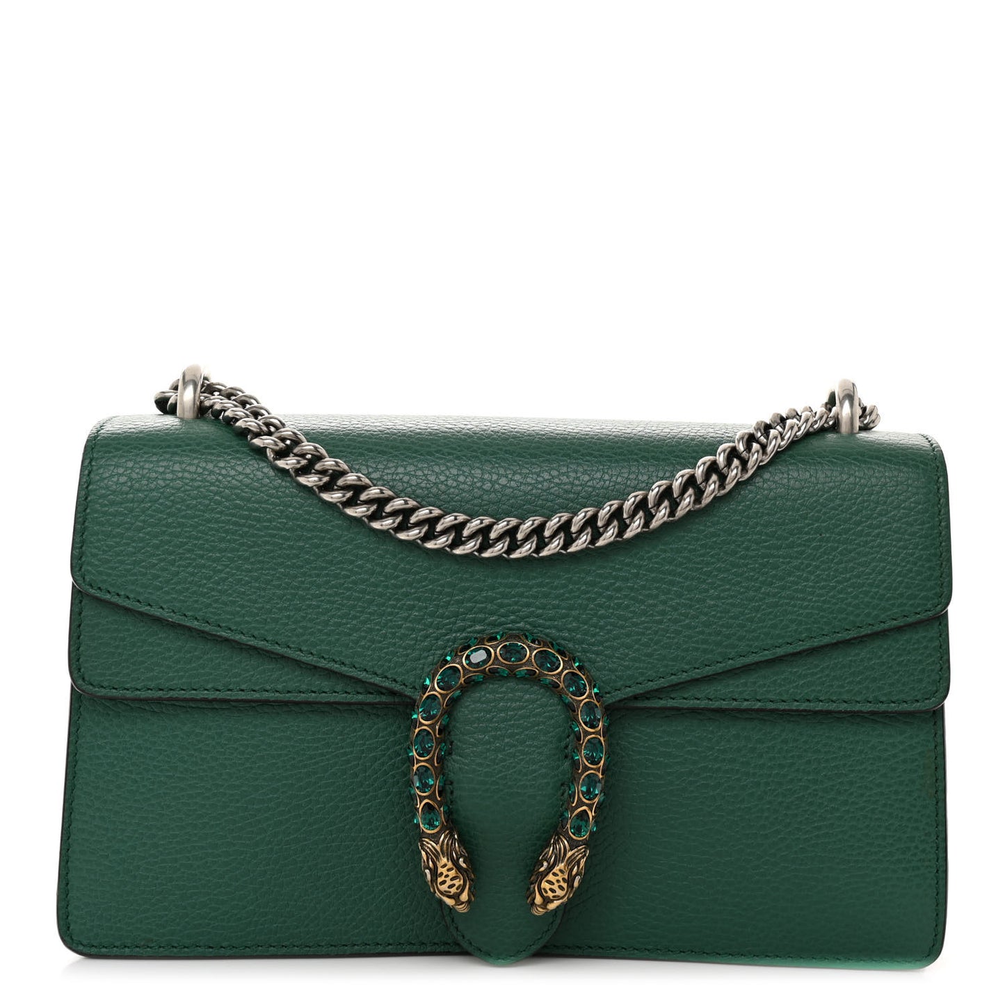 Pebbled Calfskin Small Dionysus Shoulder Bag Emerald