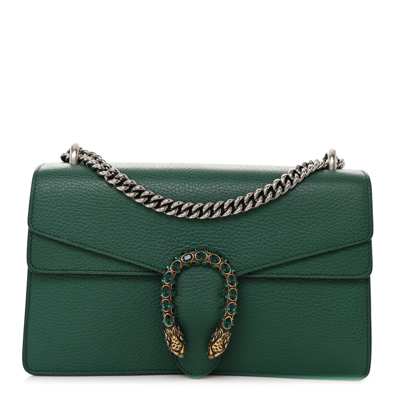 Gucci Pebbled Calfskin Small Dionysus Shoulder Bag Emerald 1 of 10