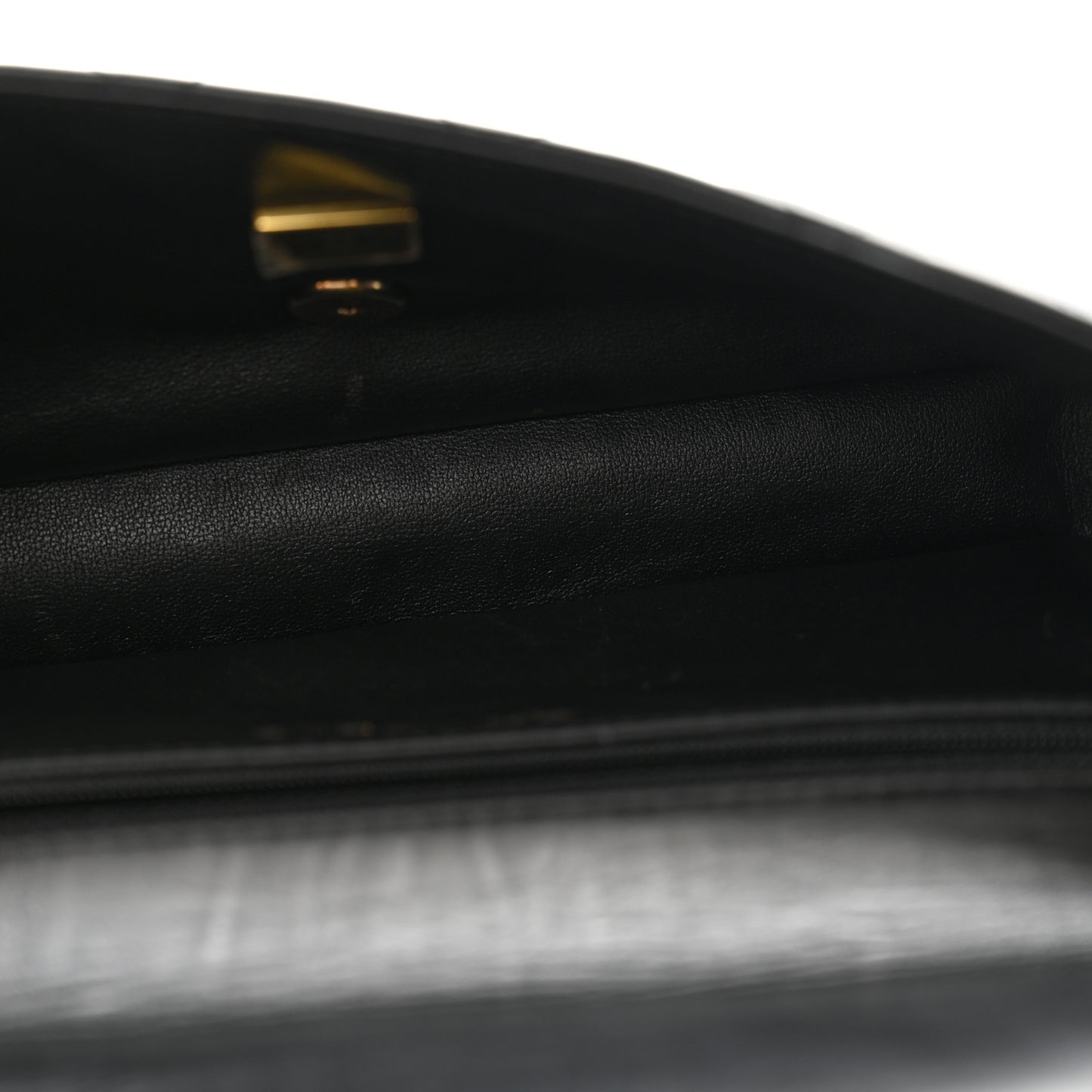 Crumpled Calfskin Quilted Clutch Black