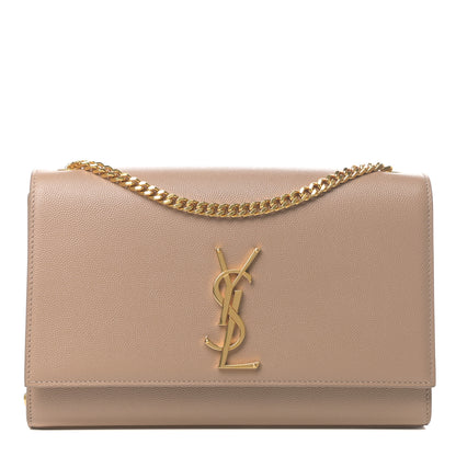 Saint Laurent Grain De Poudre Medium Monogram Kate Satchel Nude Powder 1 of 8