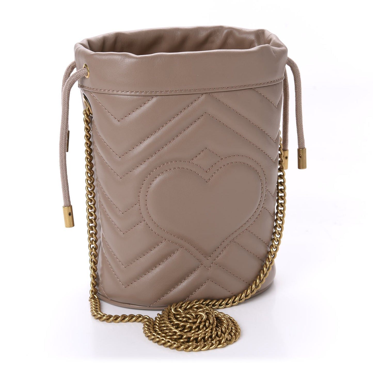 Calfskin Matelasse Mini GG Marmont 2.0 Bucket Bag Porcelain Rose