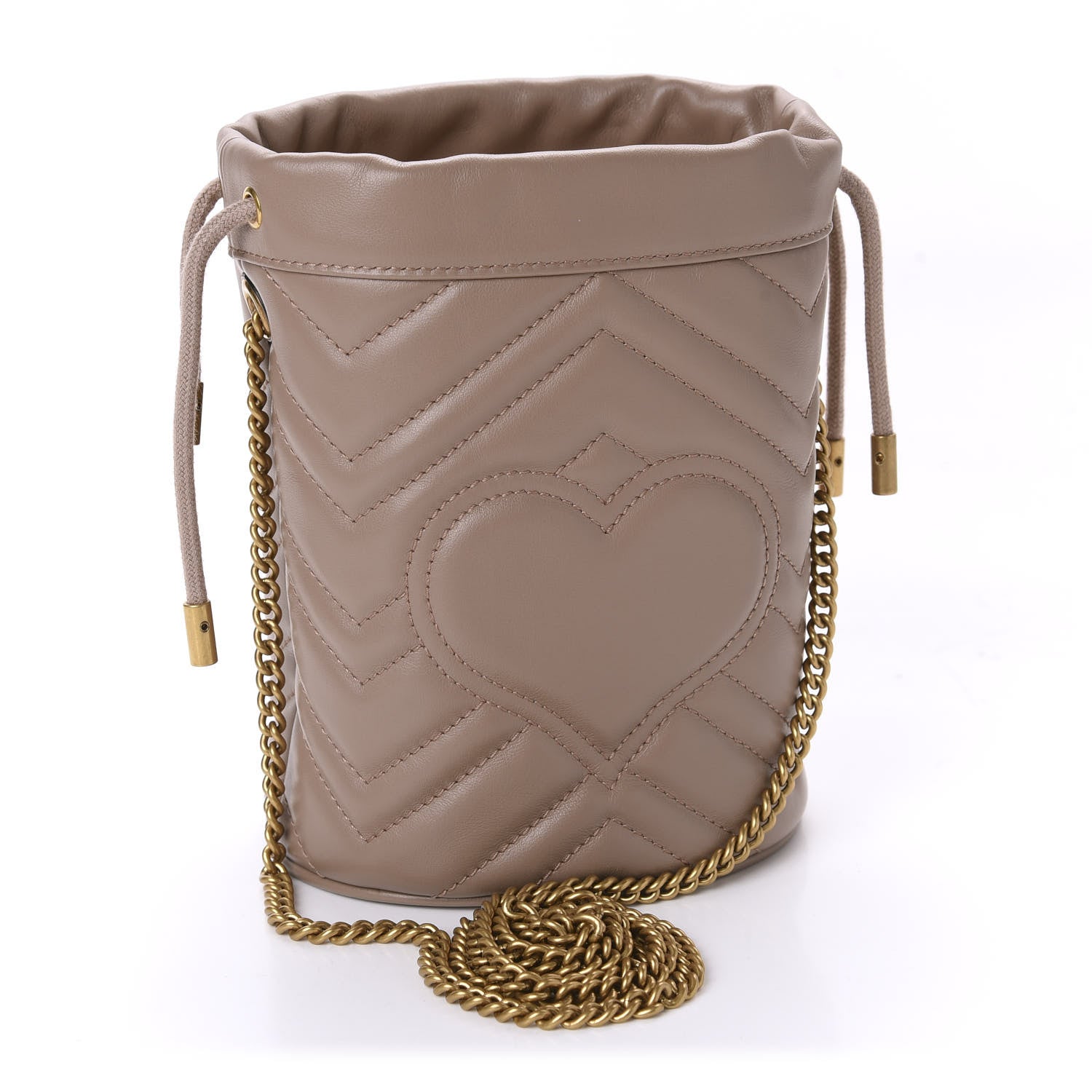 Gucci Calfskin Matelasse Mini GG Marmont 2.0 Bucket Bag Porcelain Rose 3 of 13