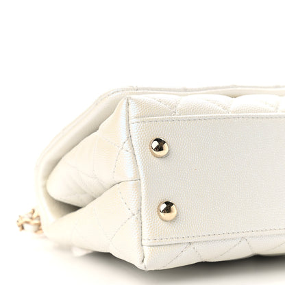 Chanel Iridescent Caviar Quilted Extra Mini Coco Handle Flap Ivory 6 of 10