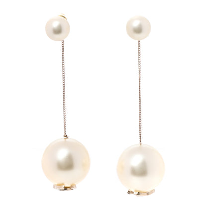 Chanel Pearl CC Drop Earrings Gold 1 of 4