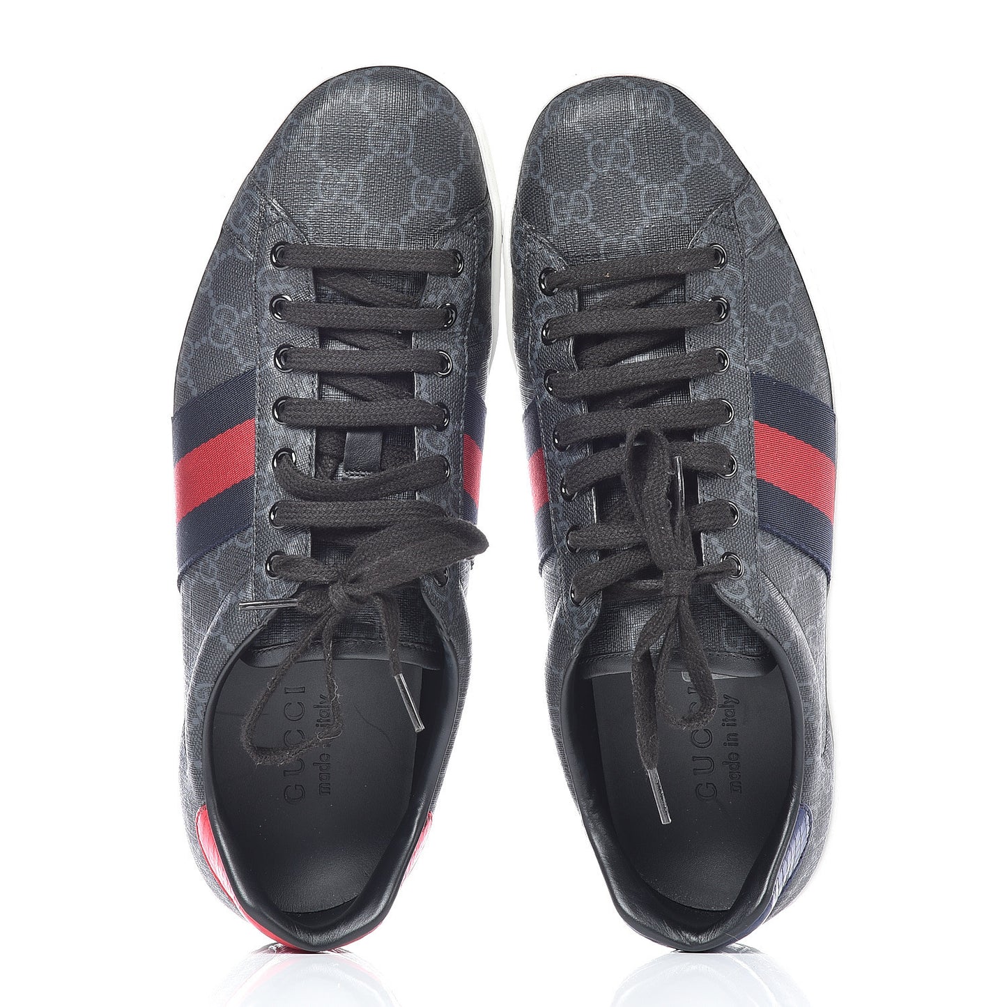 GG Supreme Monogram Ayers Web Mens New Ace Sneakers 9 Black