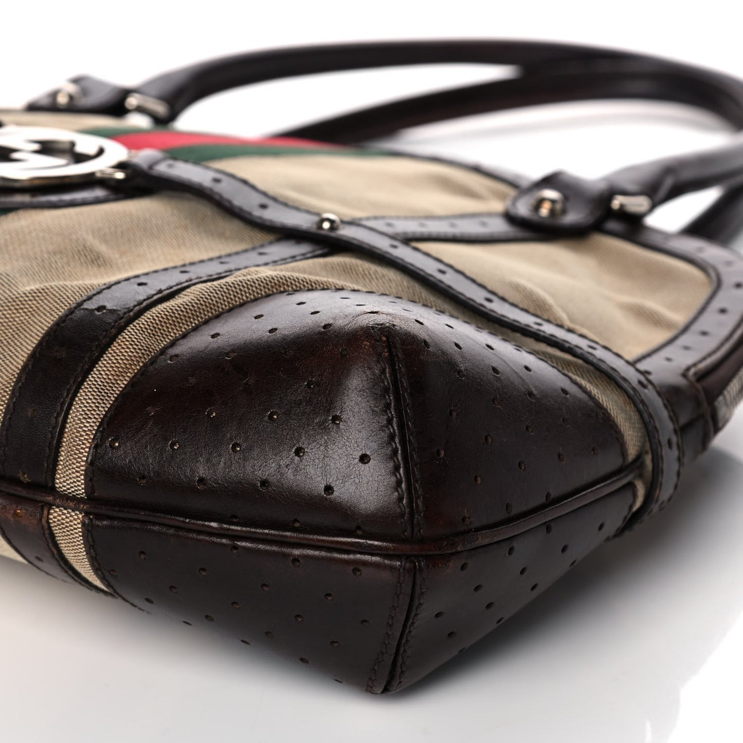 Canvas Web GG Reins Shoulder Bag Brown