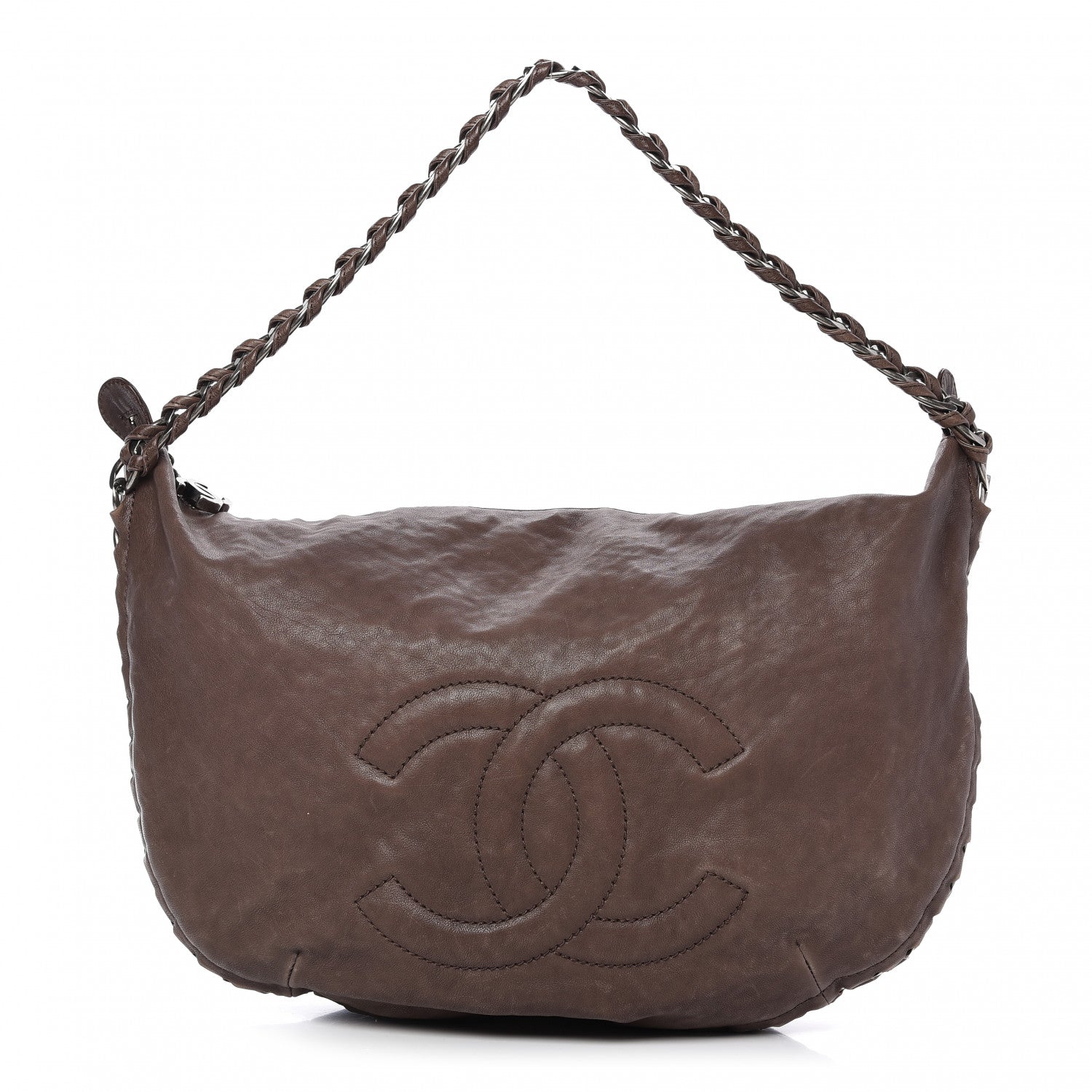 Chanel Calfskin Modern Chain Hobo Brown 1 of 9