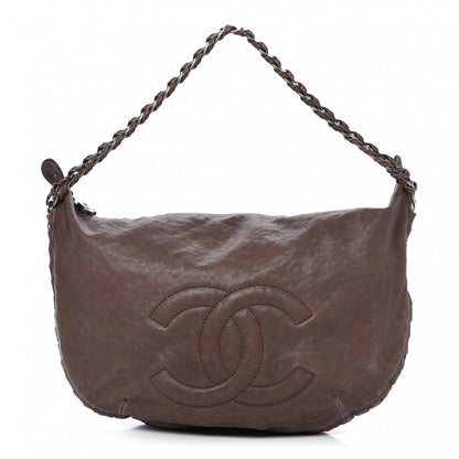 Chanel Calfskin Modern Chain Hobo Brown 1 of 9