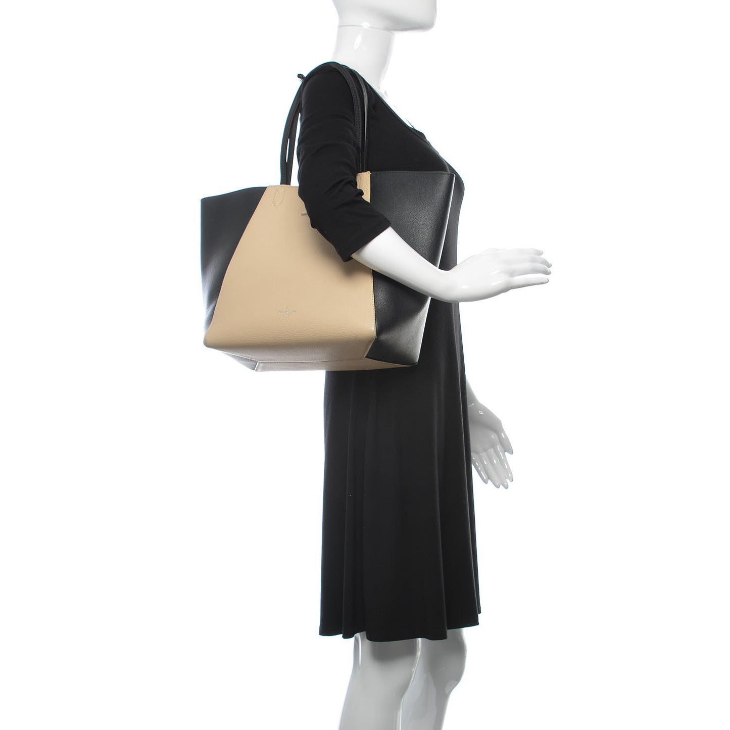 Calfskin Lockme Cabas Vanille Black
