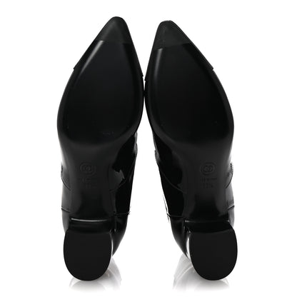 Chanel Patent Grosgain Cap Toe Short Boots 38.5 Black 6 of 10