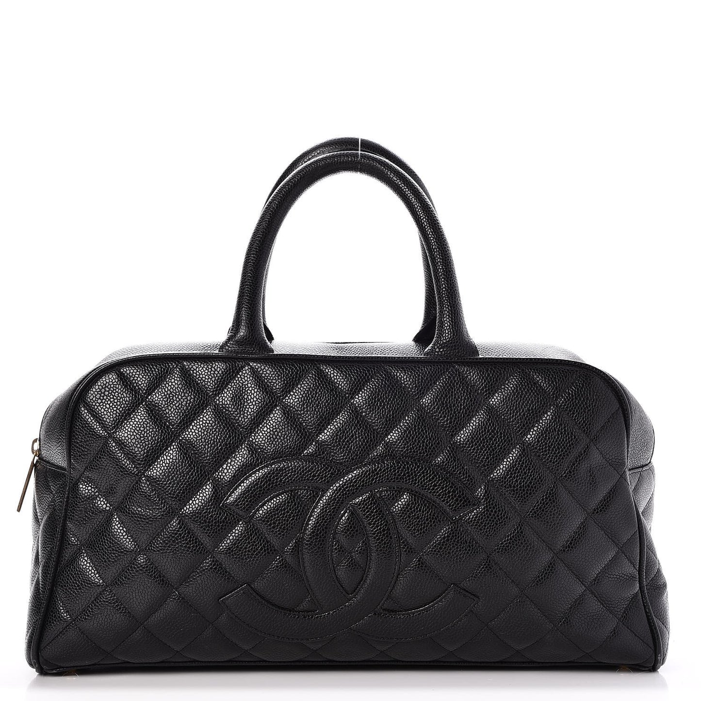 Caviar Quilted Large Bowler Black