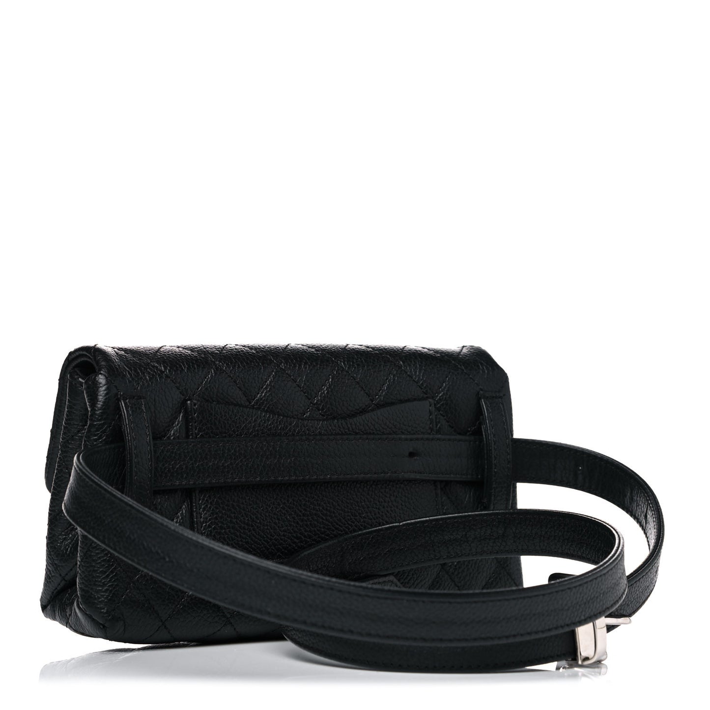 Grained Calfskin Quilted 2.55 Reissue Flap Belt Bag Clutch Black