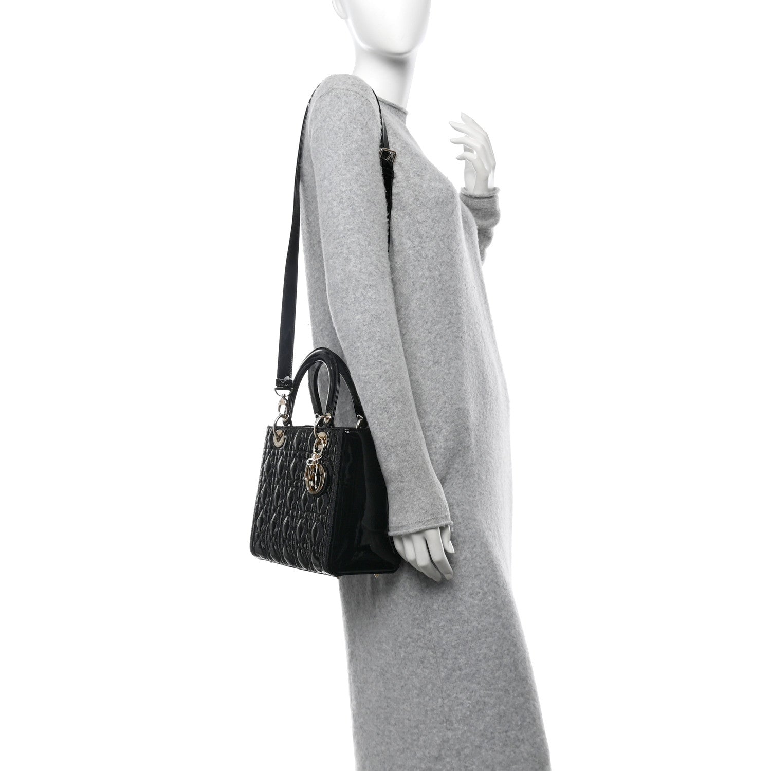 Christian Dior Patent Cannage Medium Lady Dior Black 2 of 10