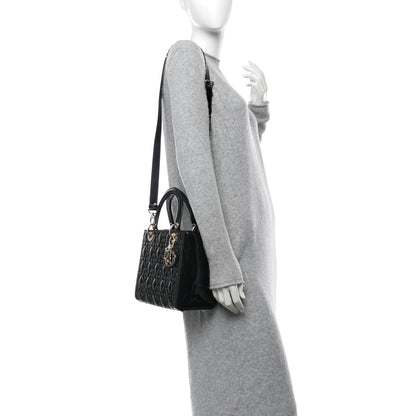 Christian Dior Patent Cannage Medium Lady Dior Black 2 of 10
