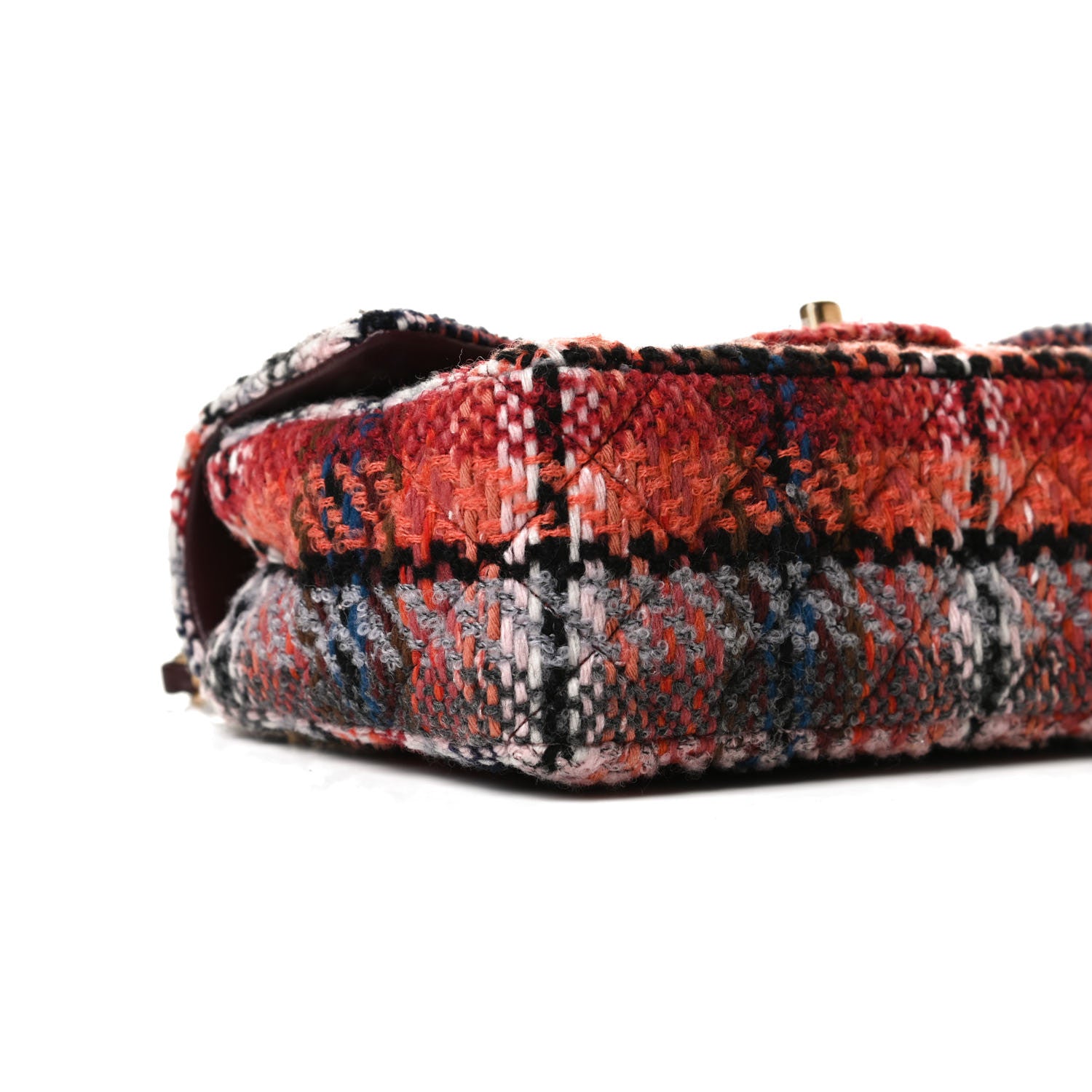 Chanel Tweed Quilted Mini Rectangular Flap Red Multicolor 9 of 18