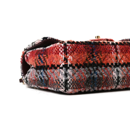 Chanel Tweed Quilted Mini Rectangular Flap Red Multicolor 9 of 18